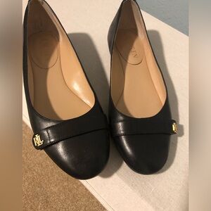 Black Leather Women's Flats